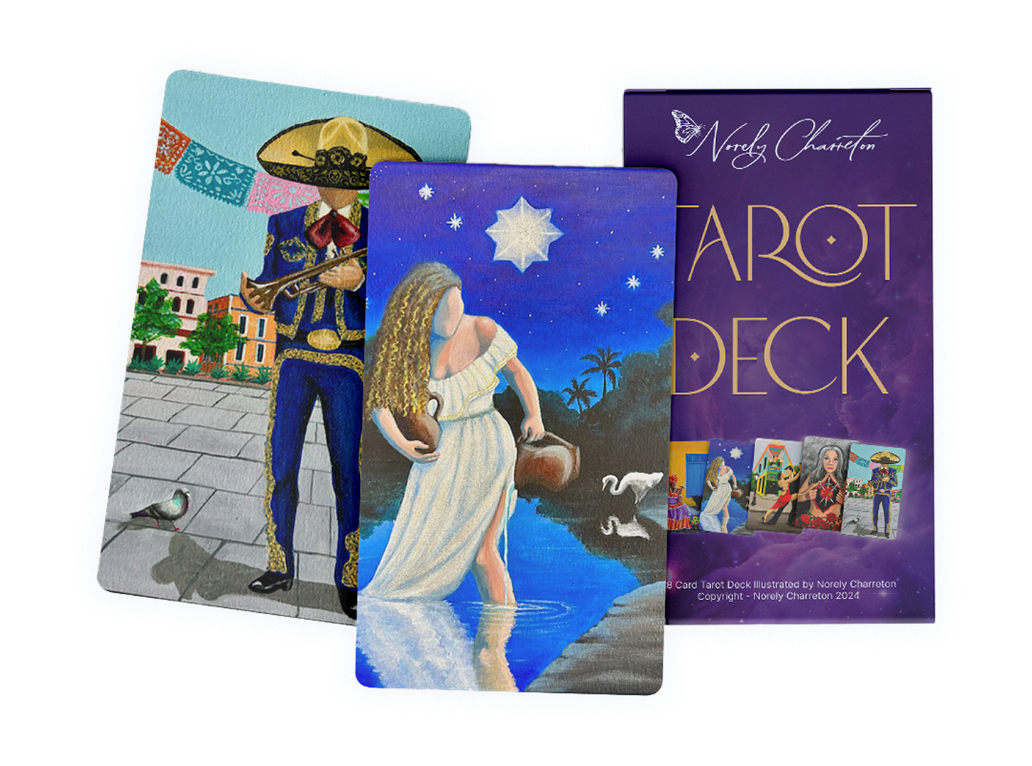 Norely tarot deck Mockup 3 outer glow 1080h